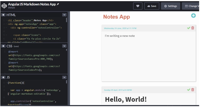 Notes App Example