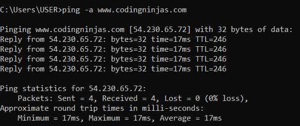 Ping Hostname