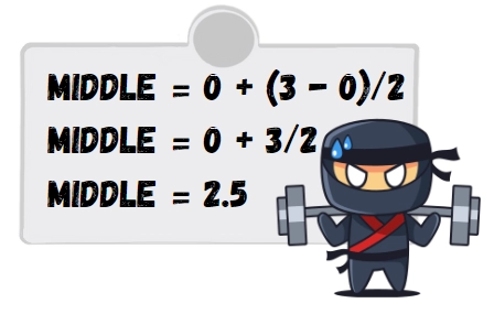 calculating value of middle