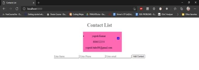 Added Contact list