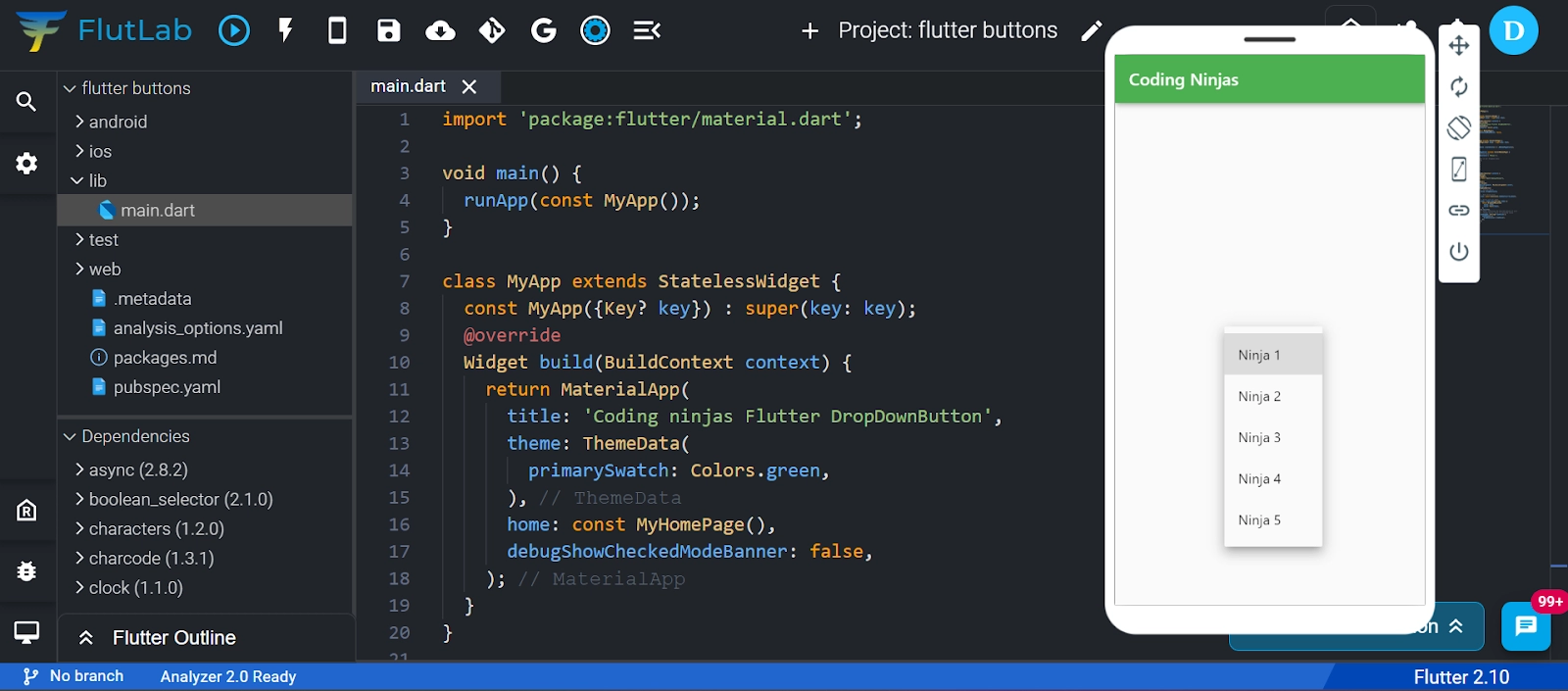 How to Design Custom Flutter Buttons with 100+ Example Code