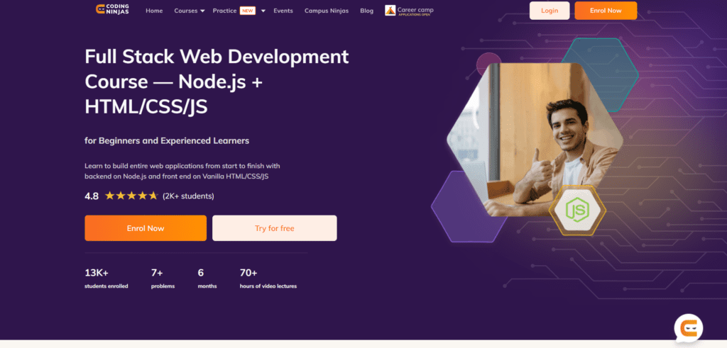 Coding Ninjas Full Stack development course-Node.js+HTML/CSS/JS