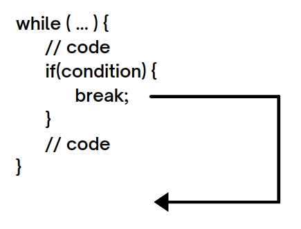 control flow of break statement in while loop