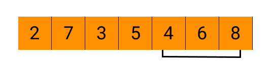 array {2,7,3,5,4,6,8}