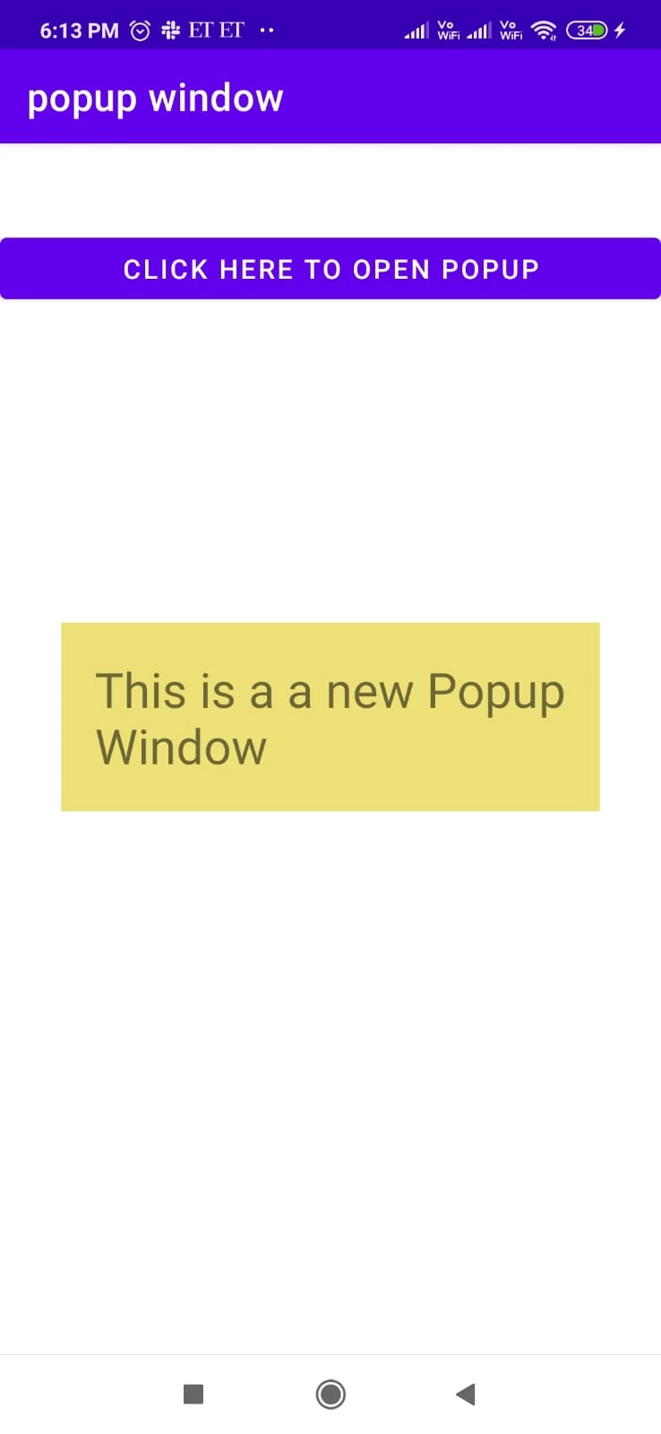 Popup Window In Android - Coding Ninjas